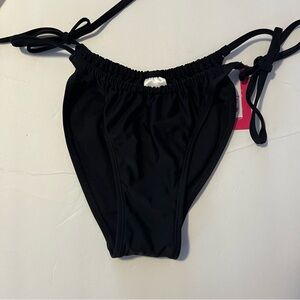 Xhilaration High Leg Scoop Waisted Shirred Bikini Bottom